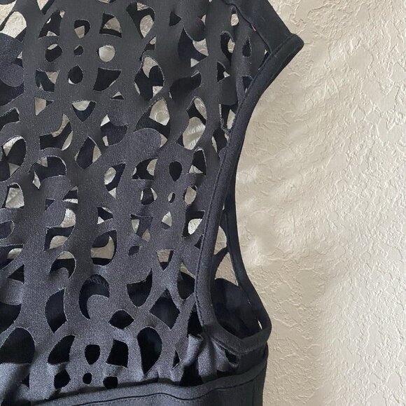 Ralph Lauren Midi Fit & Flare Dress Womens‎ Size 8 M Black Sleeveless Cocktail - Picture 6 of 13